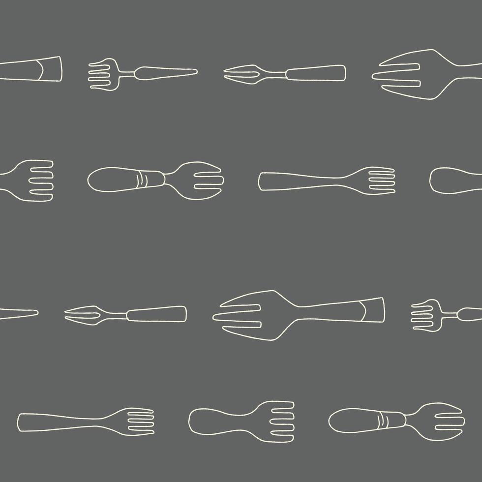 Outline Bunch of Fork Seamless Pattern illustration Design vector