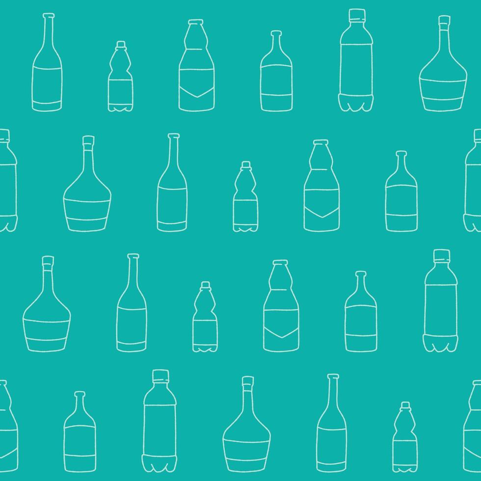 Outline Collection of Bottle Seamless Pattern illustration Design vector