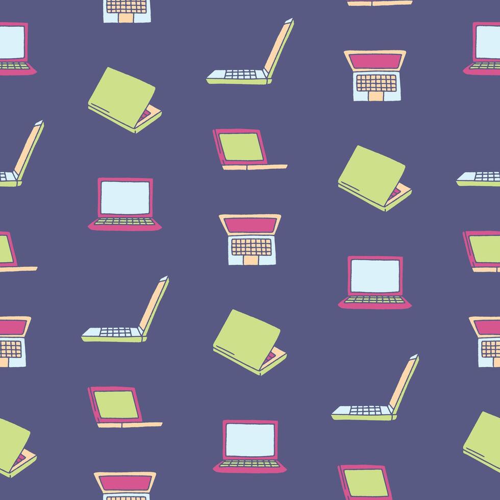 Laptop Seamless Pattern illustration for Print, Wallpaper, Decoration. vector