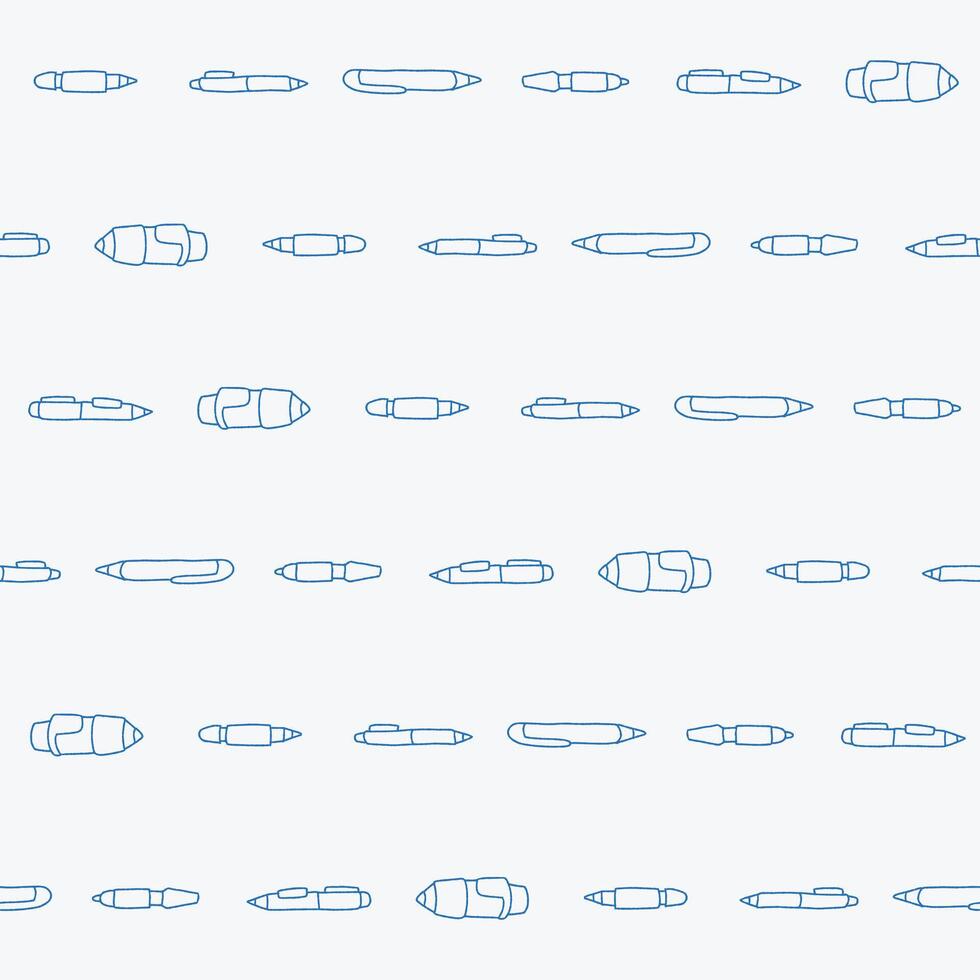 Outline Bunch of Cartoon Pen Seamless Pattern illustration Design vector