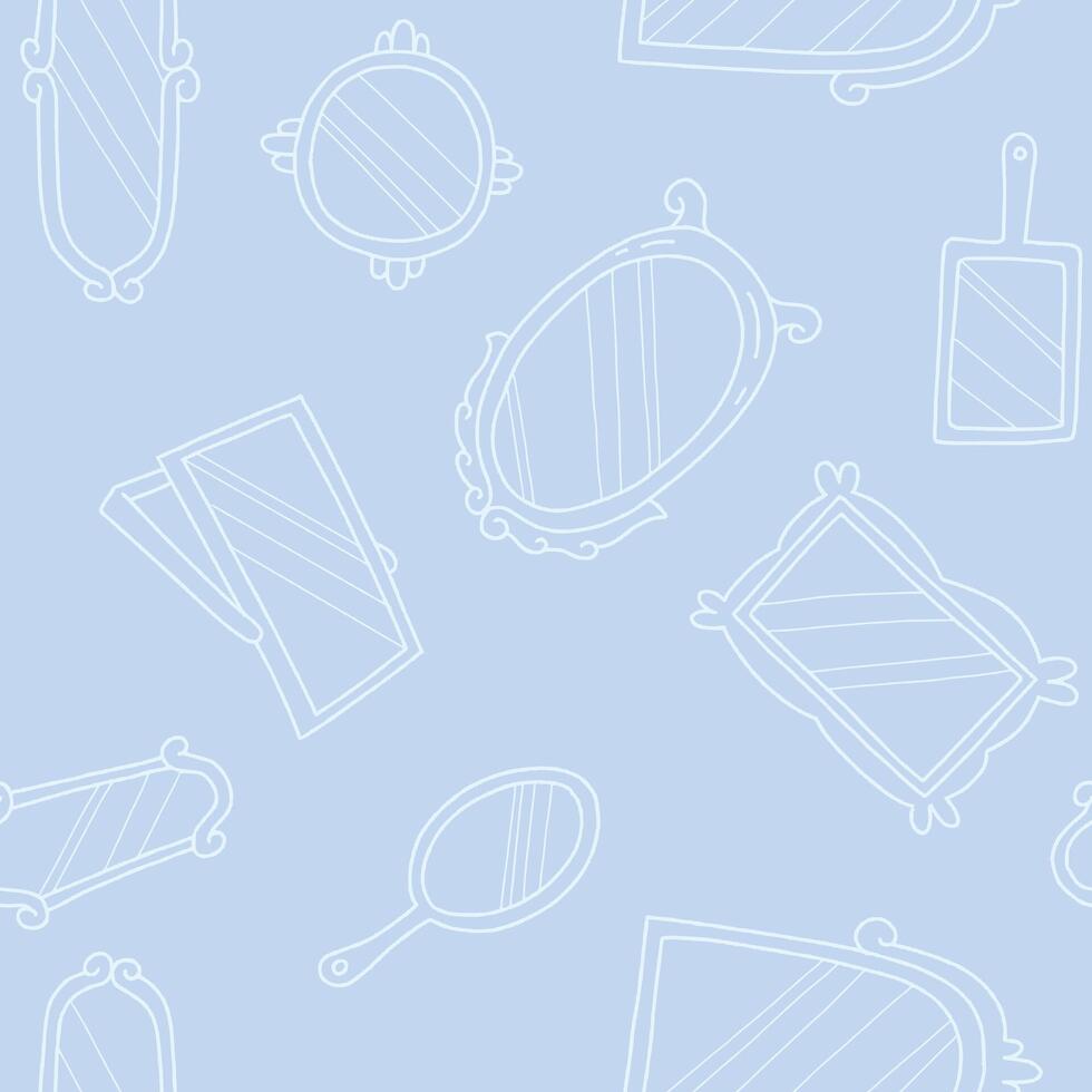 Outline Decorative Frames Mirror Seamless Pattern illustration Design vector