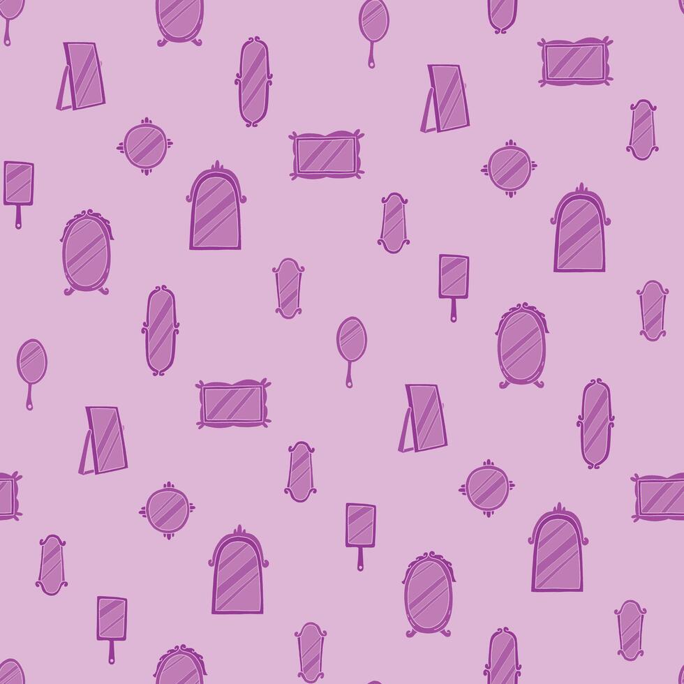 Bunch of Decorative Frames Mirror Seamless Pattern illustration Design vector