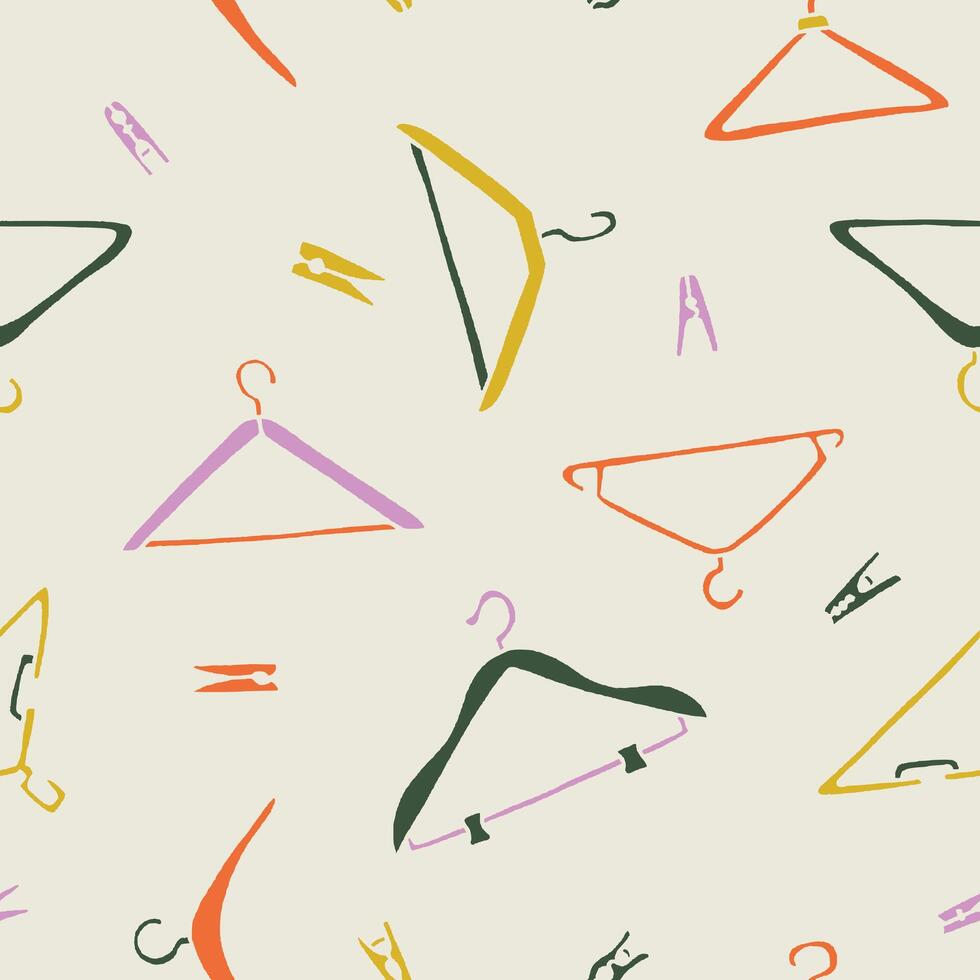 Hanger Clothespin clip Seamless Pattern illustration Design vector