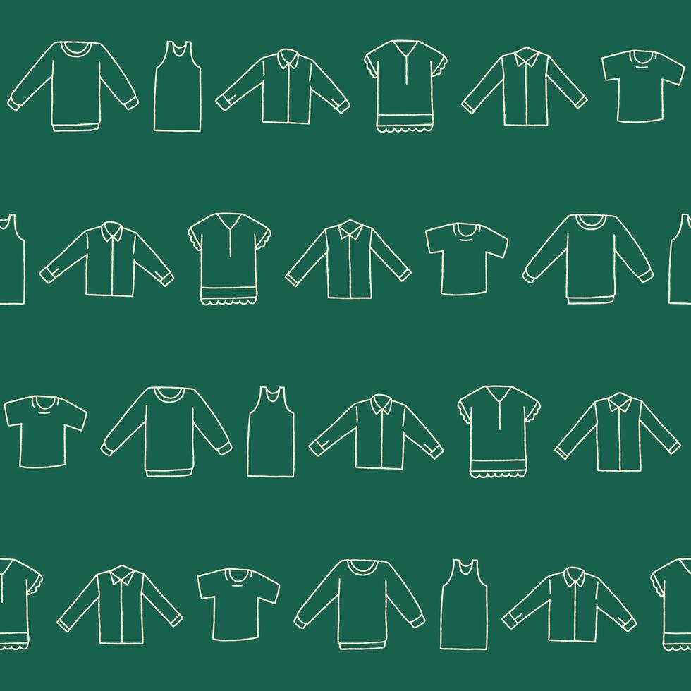Outline Collection of Clothes Seamless Pattern illustration Design vector