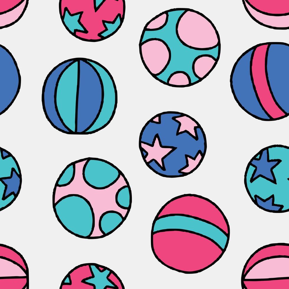Bunch of Ball Seamless Pattern illustration Design vector