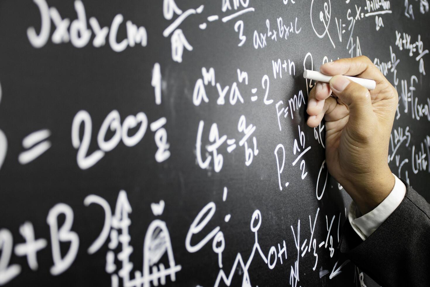 The teacher explained math photo