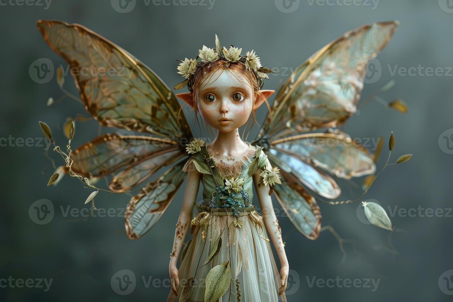 Enchanting forest fairy figurine with delicate details photo