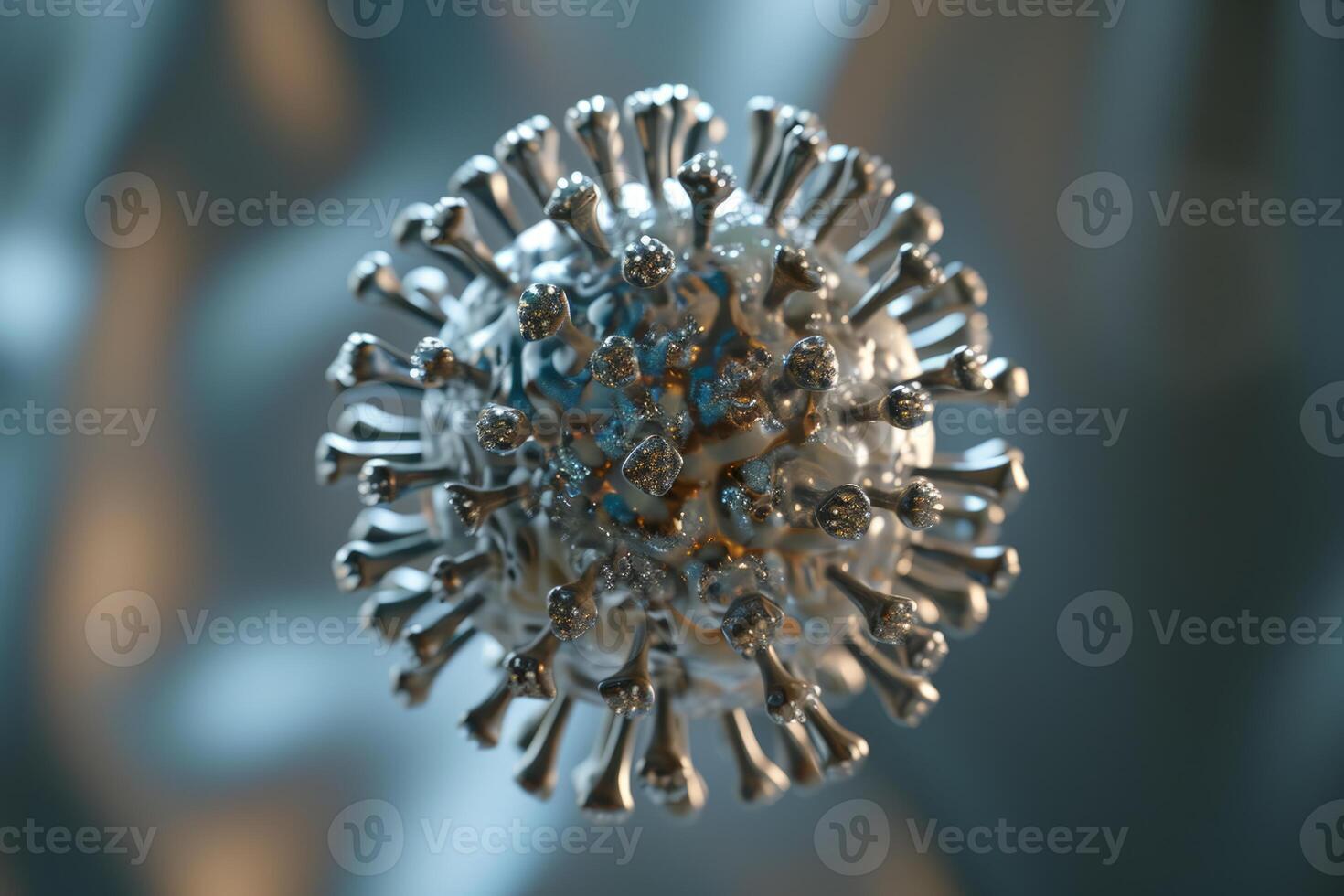 Detailed 3d render of a virus particle photo