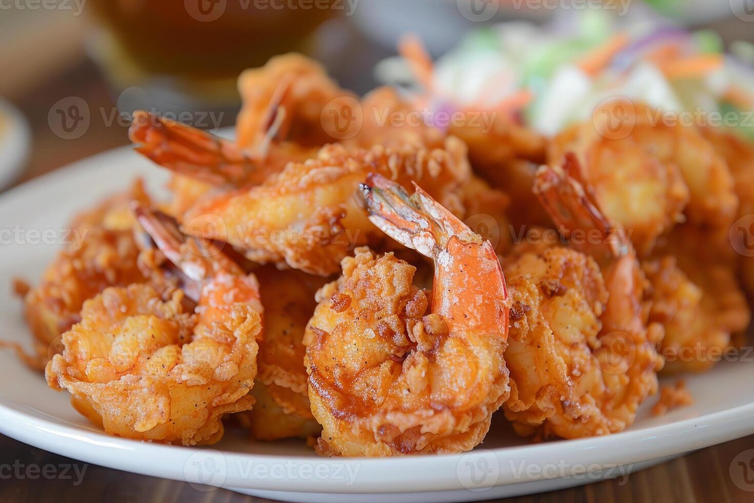 Crispy fried shrimp on a plate photo