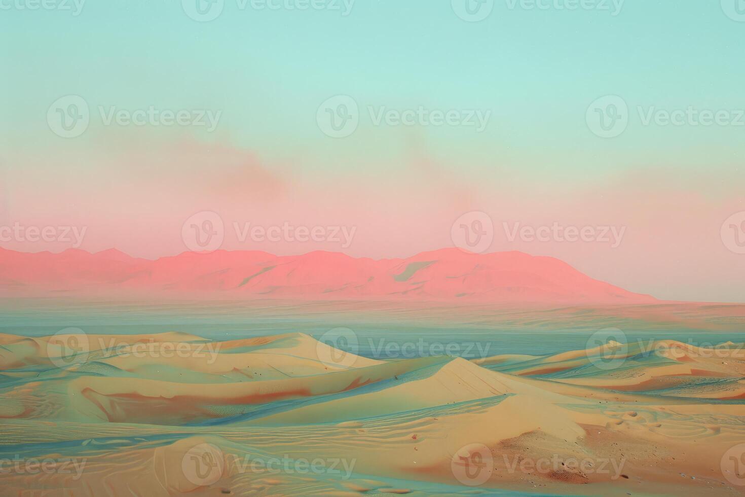 Pastel desert dunes at sunset photo