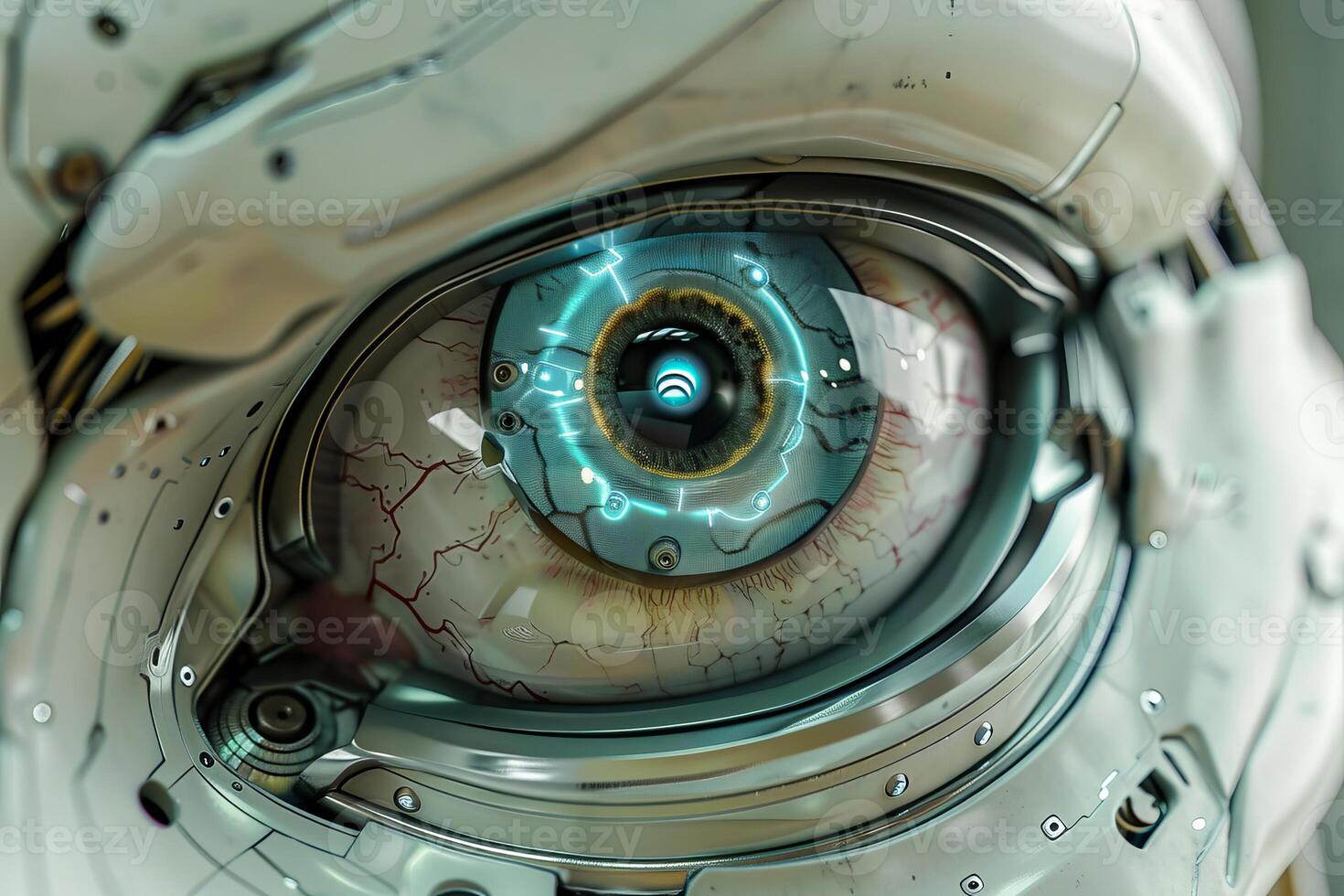 Highdetail render of a robotic eye showcasing advanced artificial intelligence technology photo