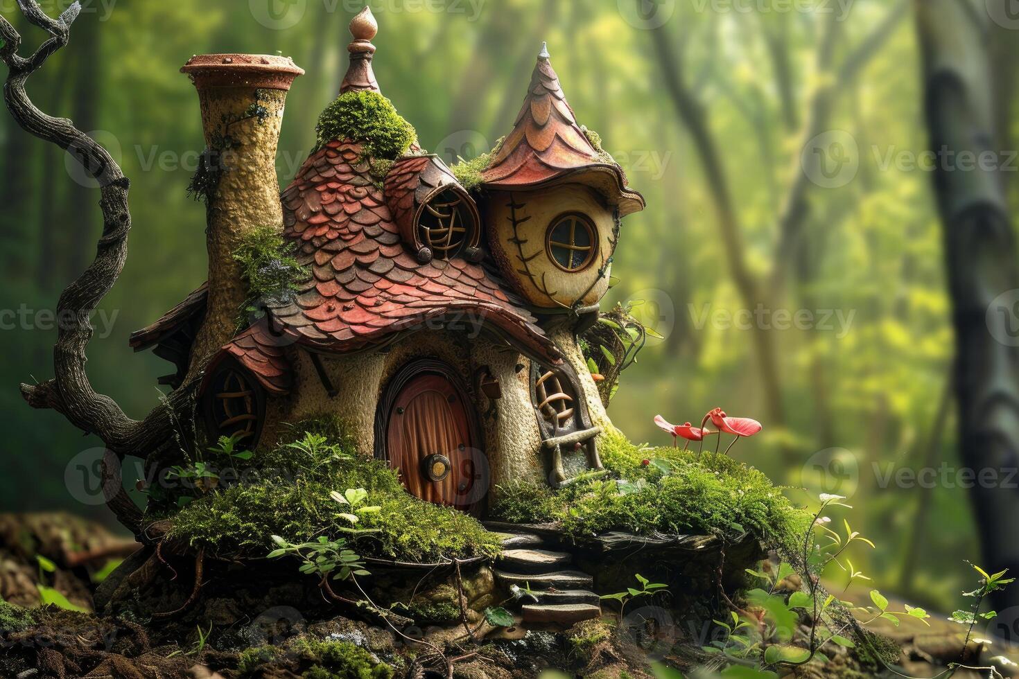 Enchanted forest fairy tale house photo