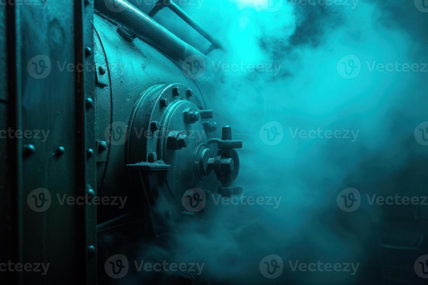 Mystical steam engine in moody light photo