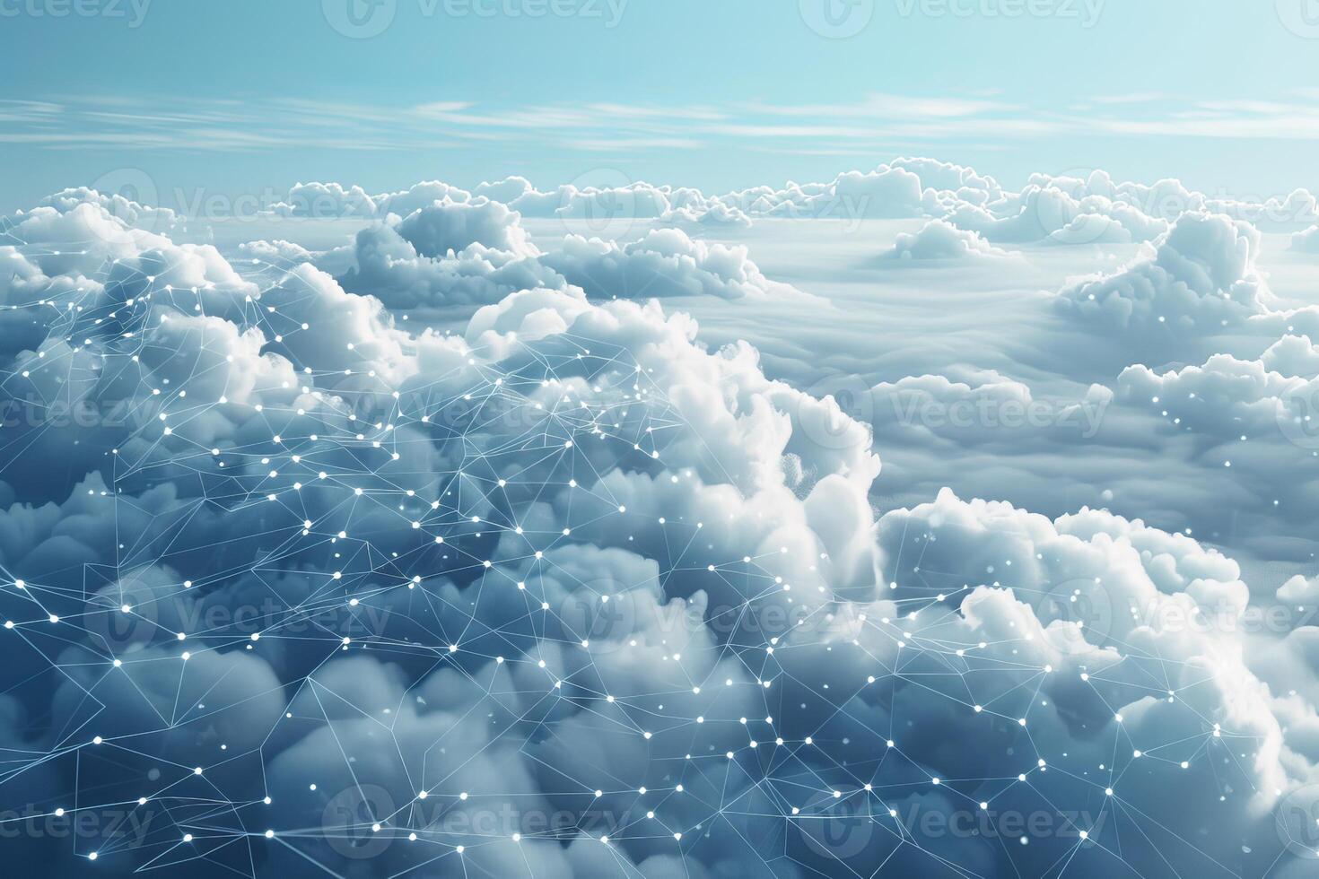 Over the clouds network connection concept photo