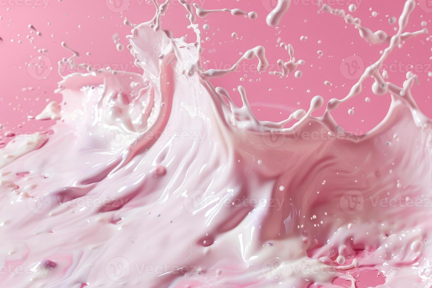 Pink milk splash on a smooth background photo