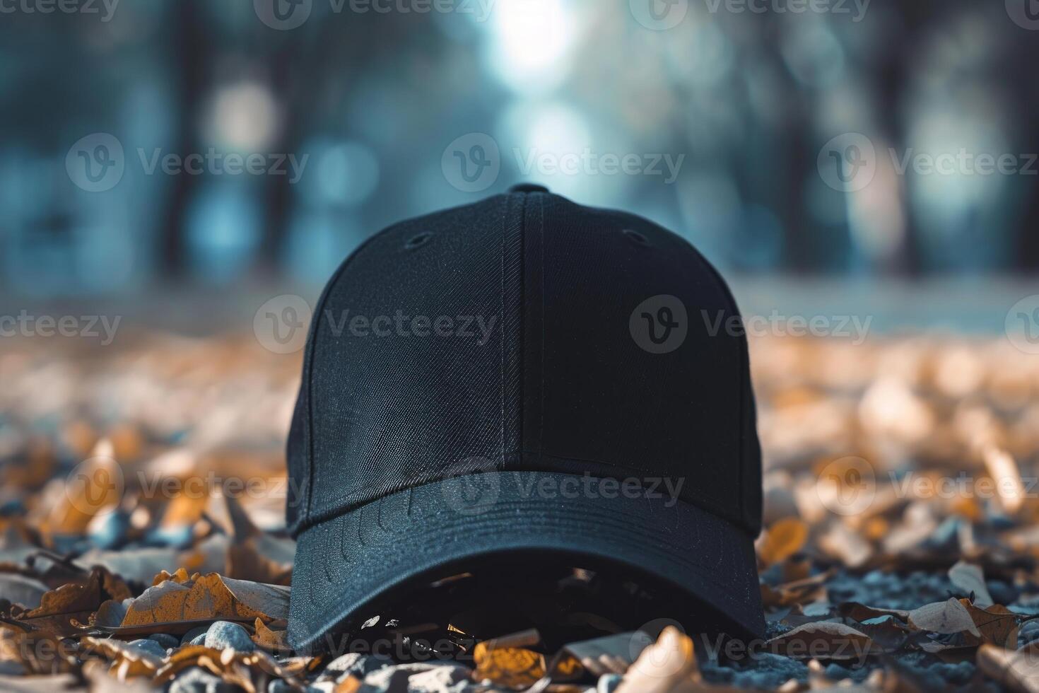 Worn-out Baseball cap black. Generate Ai photo