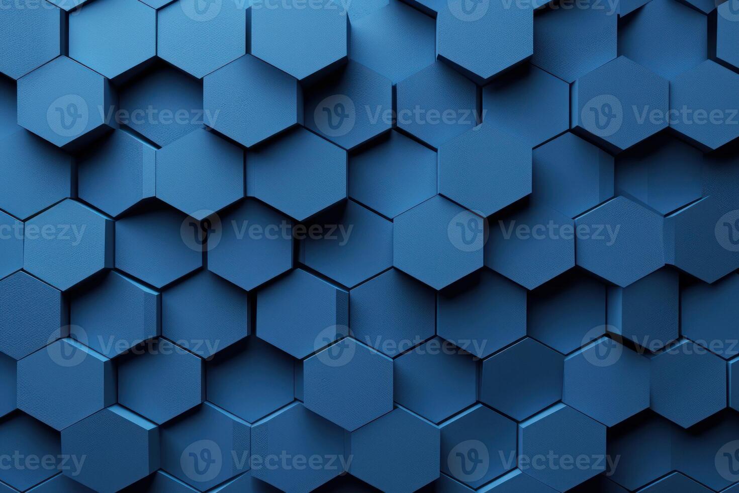 Blue hexagonal geometric pattern background photo