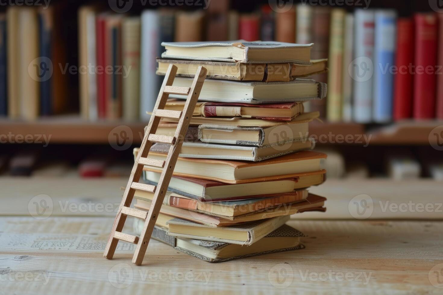 Stairway of knowledge - books and ladder concept photo