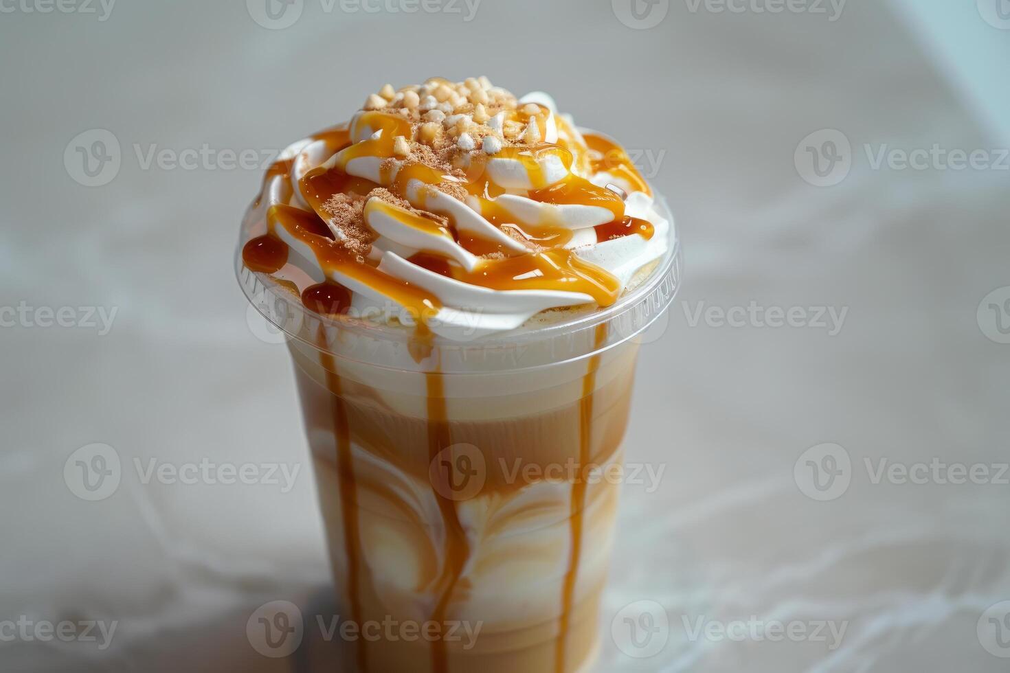 Caramel coffee delight in a cup photo