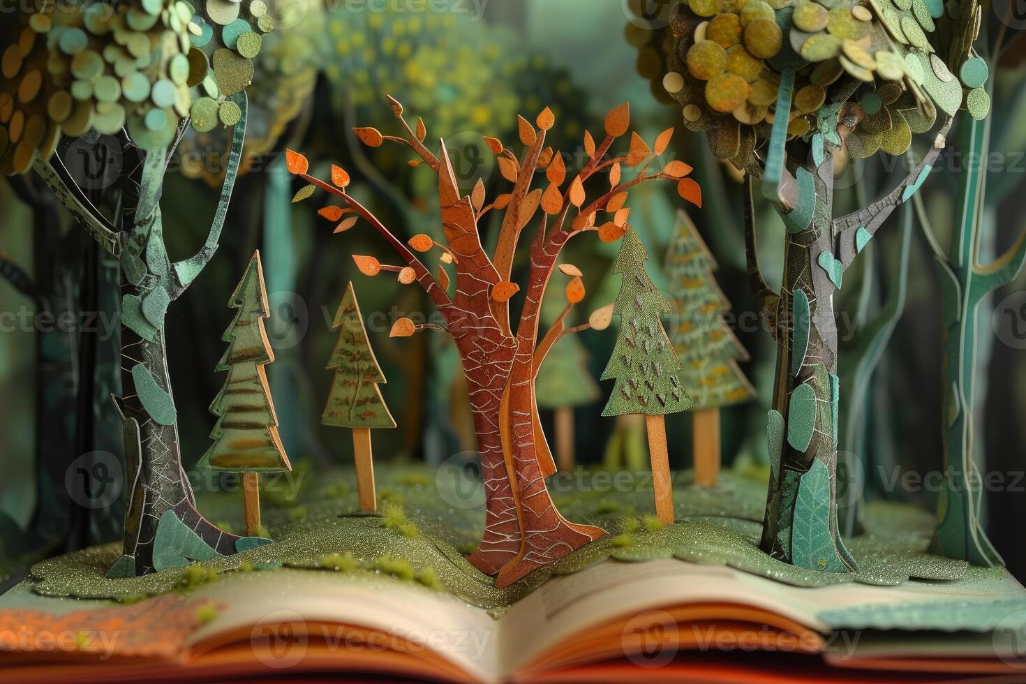 Enchanted forest popup book landscape photo