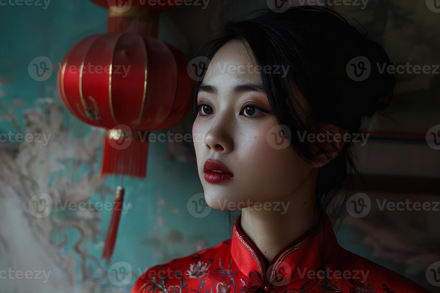 Elegant woman in traditional chinese attire photo