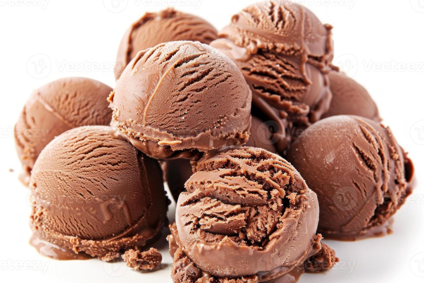 Scrumptious chocolate ice cream scoops photo