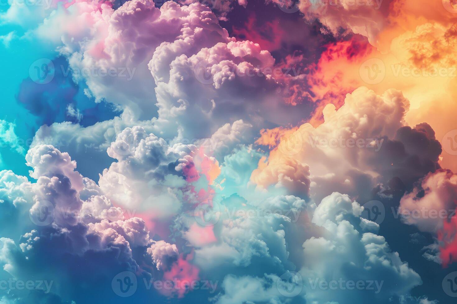 Surreal sky with colorful cloudscape photo