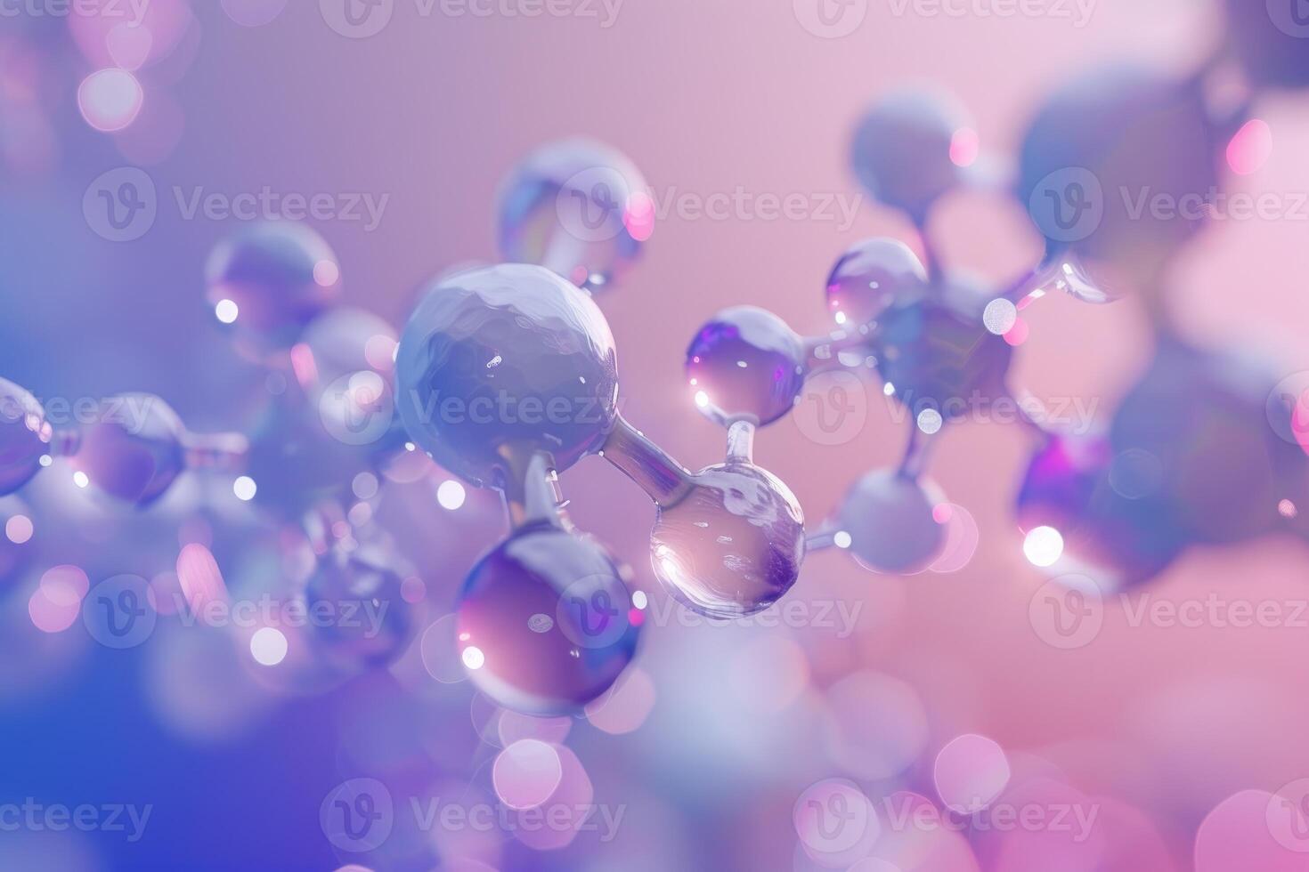 Abstract molecular structure on gradient background photo