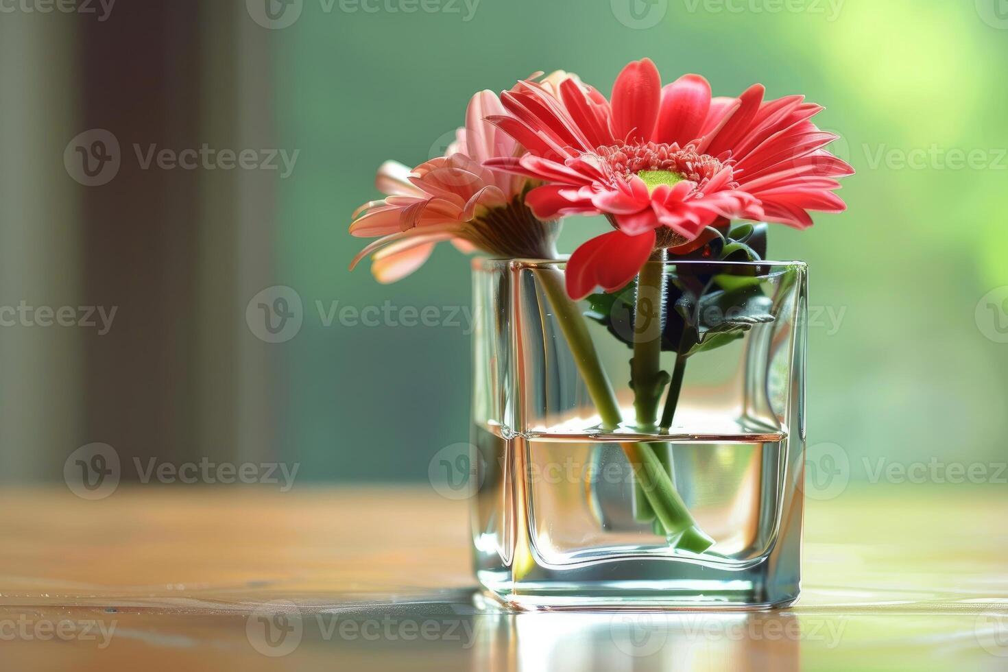 Serene gerbera daisy in glass vase photo