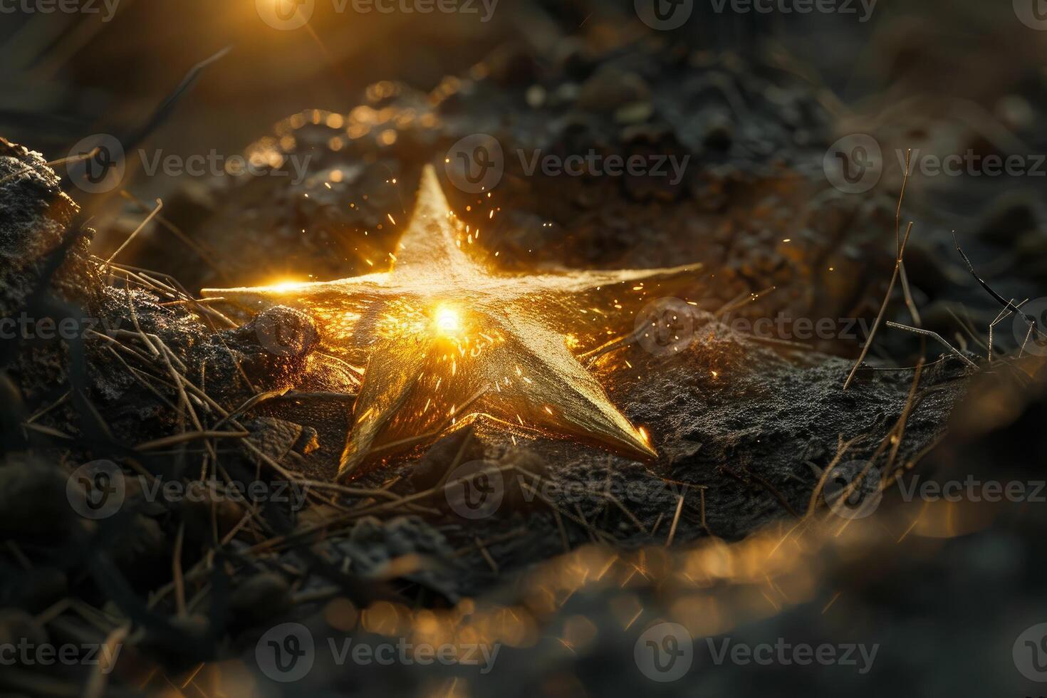 Enchanted forest star sparkle at twilight photo