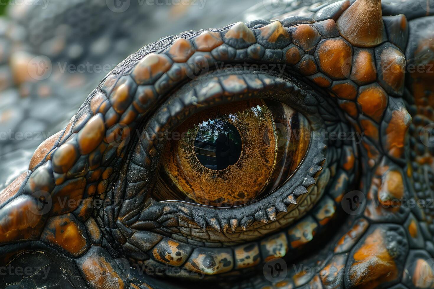Closeup of a reptile eye in detail photo