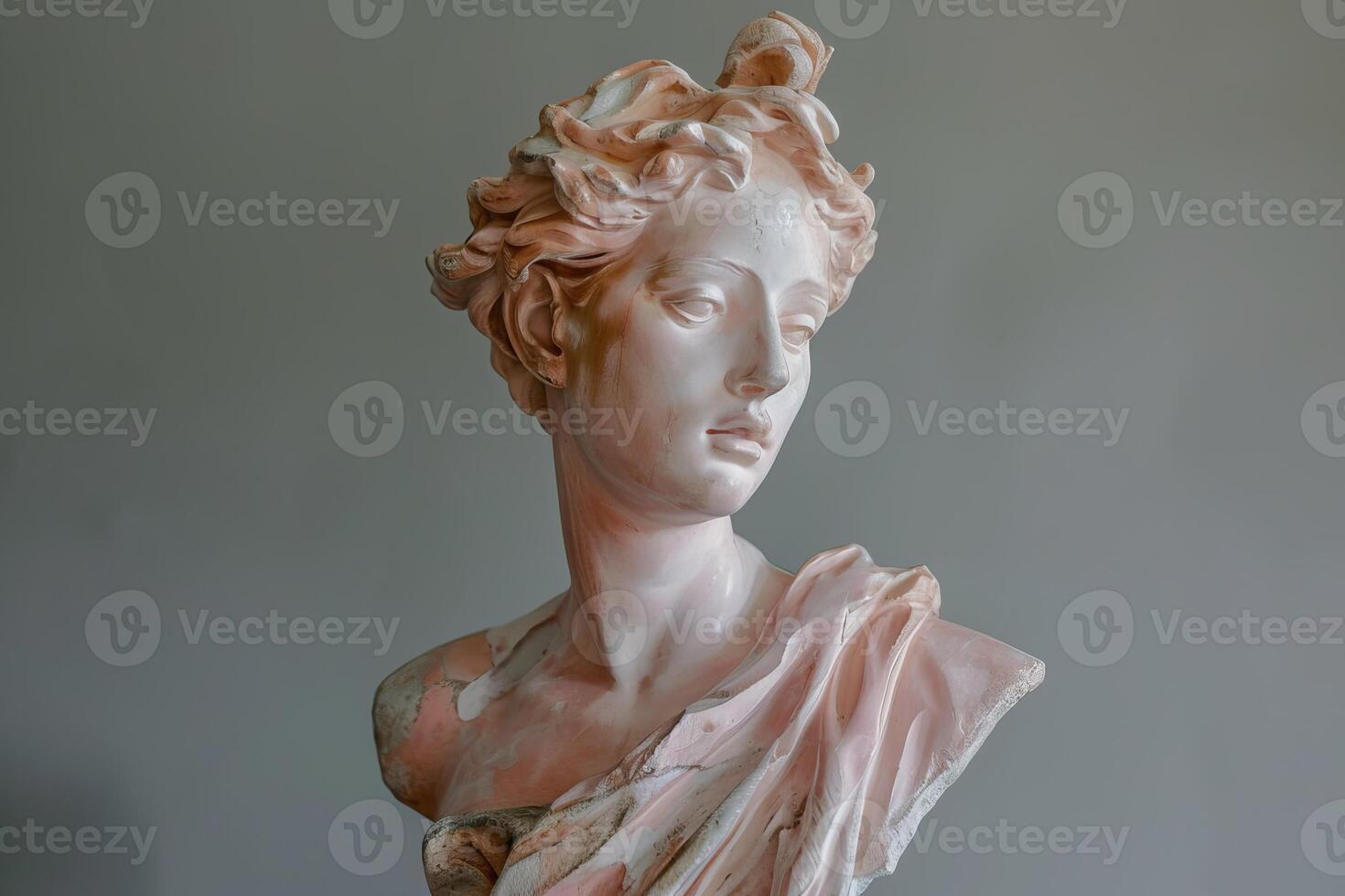 Classic marble statue of a woman with elegant details photo
