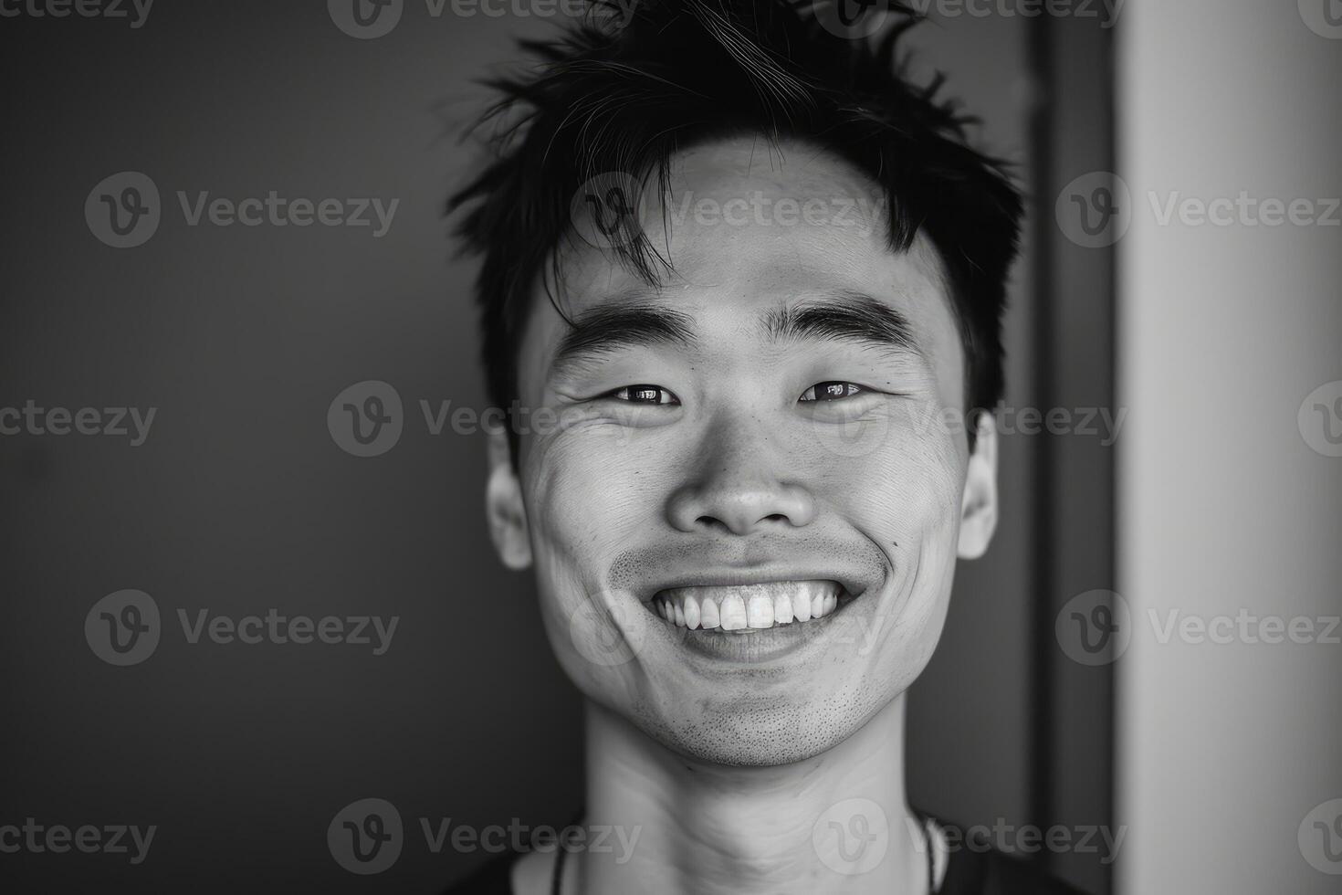 Friendly Asian man smiling. Generate Ai photo