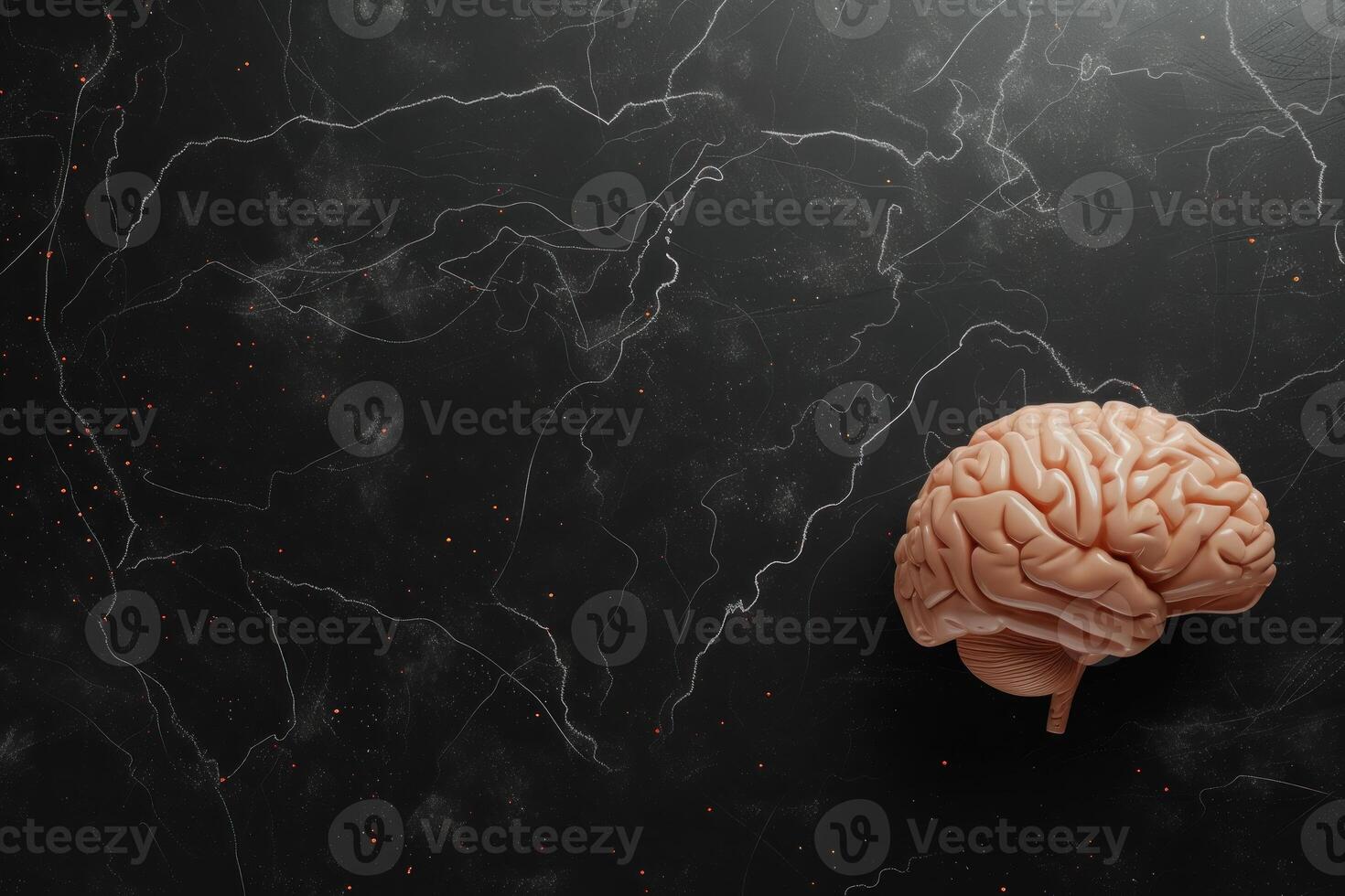 Human brain on cosmic background photo