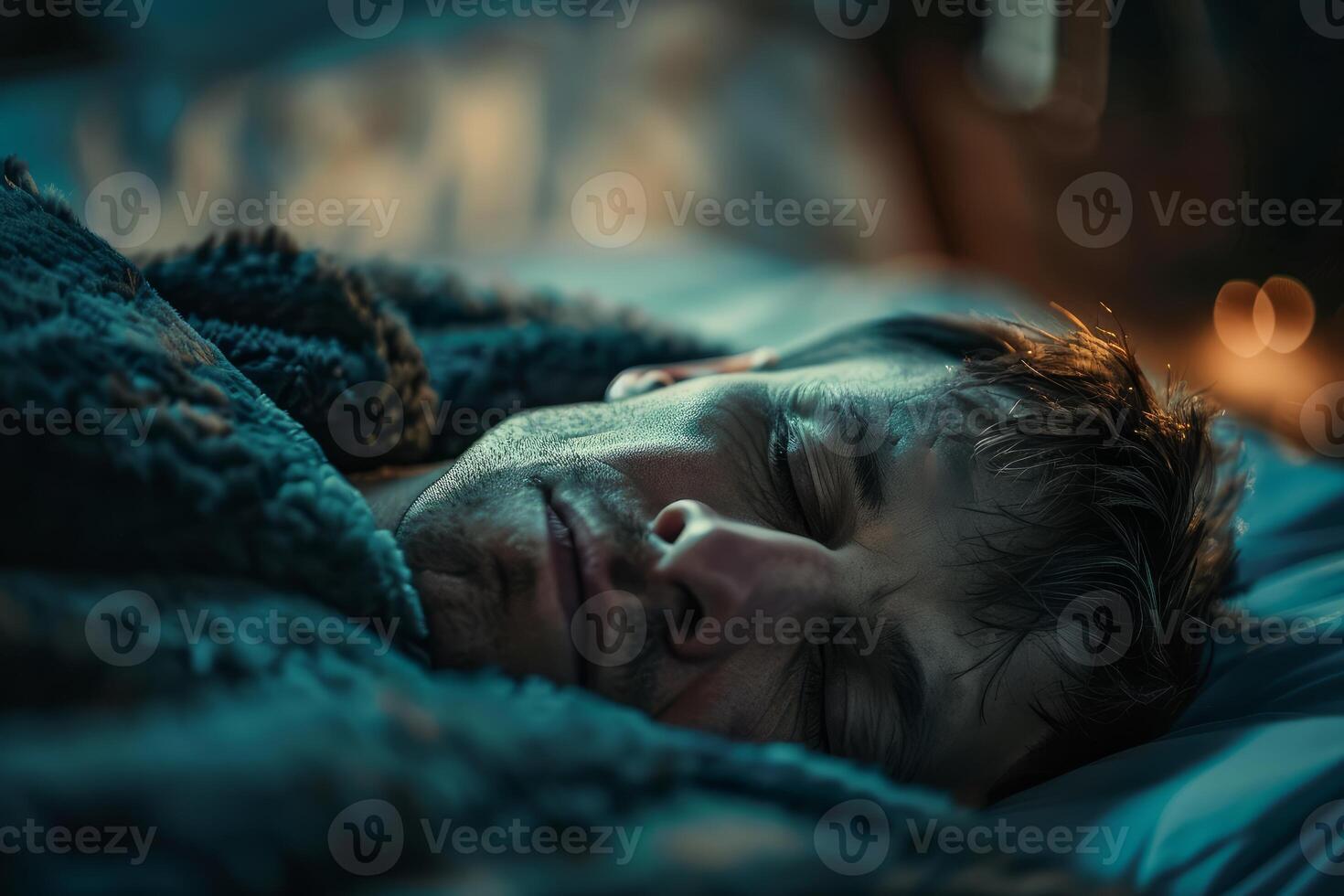 Peaceful slumber in dim light photo