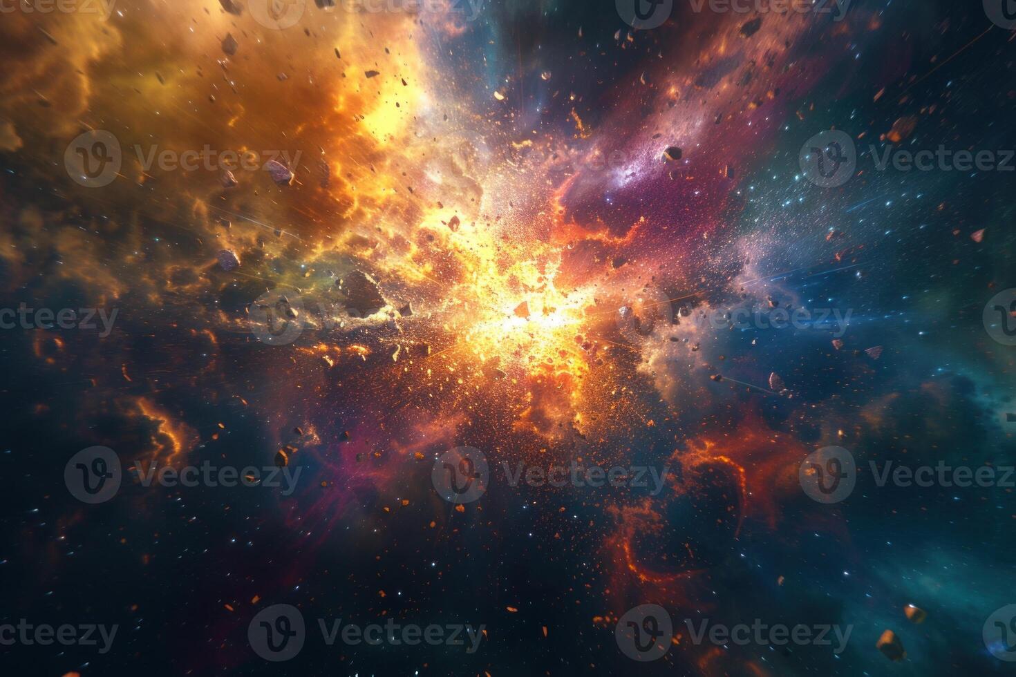 Overwhelming Beginning universe explosion. Generate ai photo
