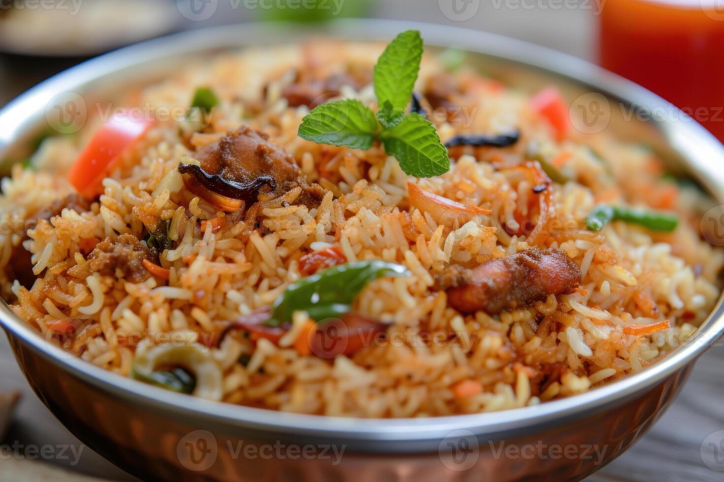 Zesty Biryani rice food bowl. Generate Ai photo