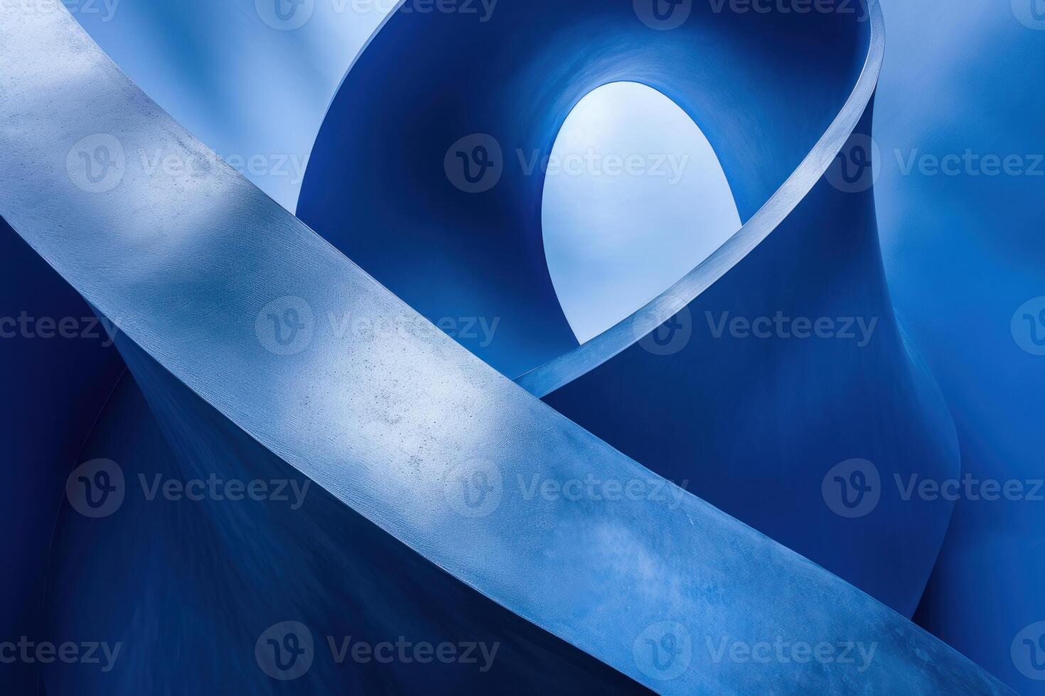 Abstract blue curves and architecture detail photo