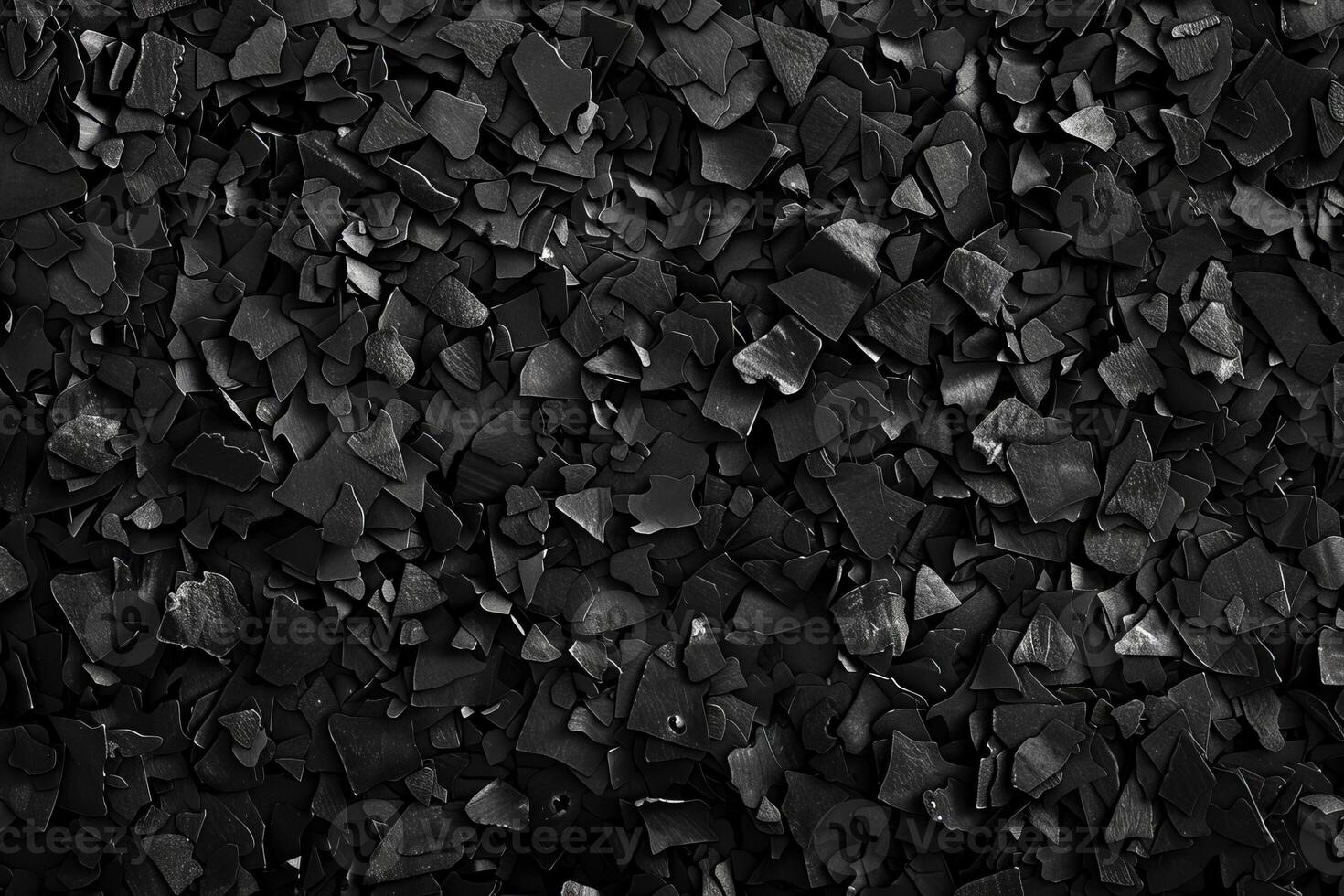 Abstract black texture with broken fragments photo