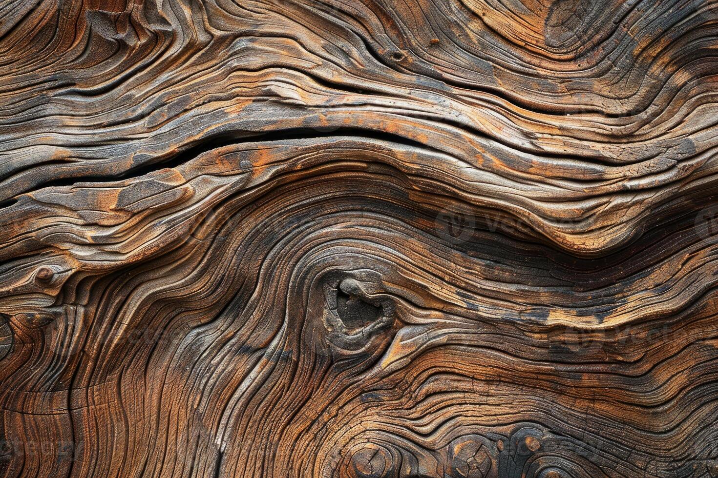 Old knotted wood grain pattern showing rich texture photo
