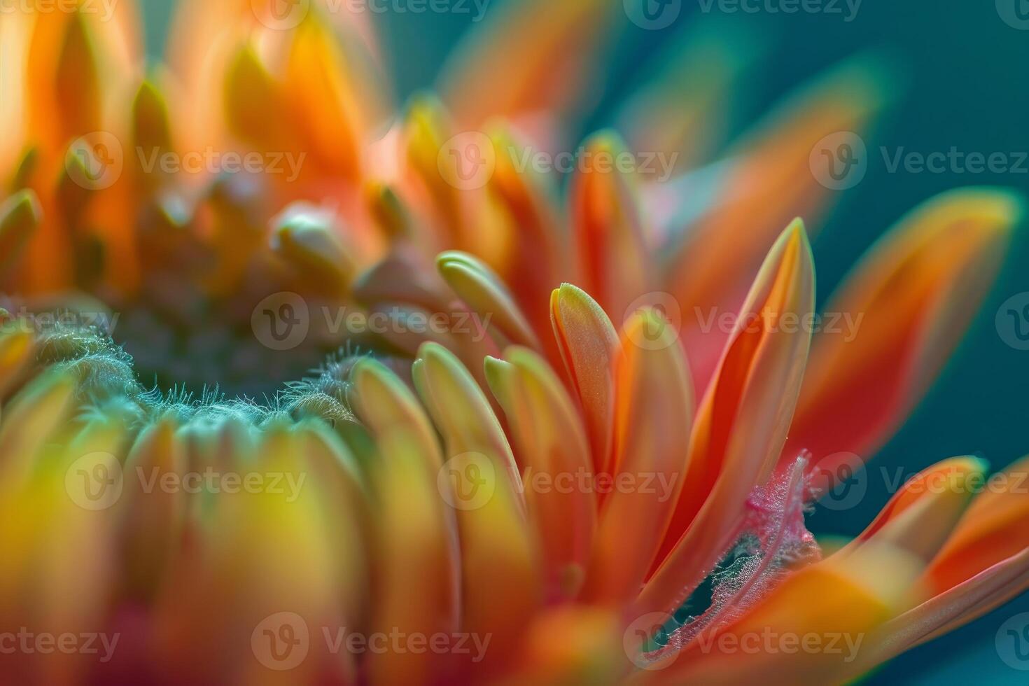 Macro photo capturing the radiant colors and delicate details of a gerbera daisy