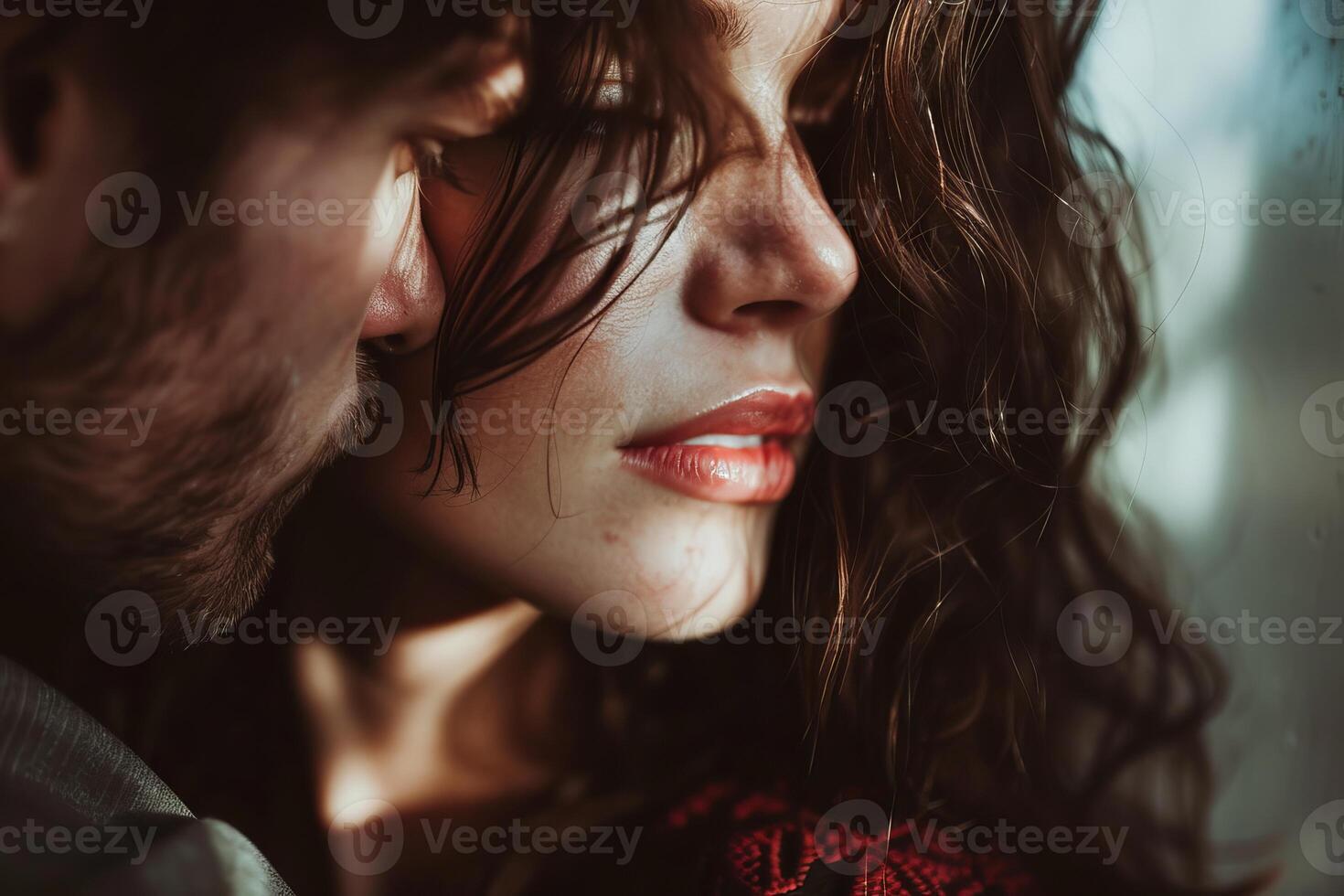 Man and woman are kissing each other photo