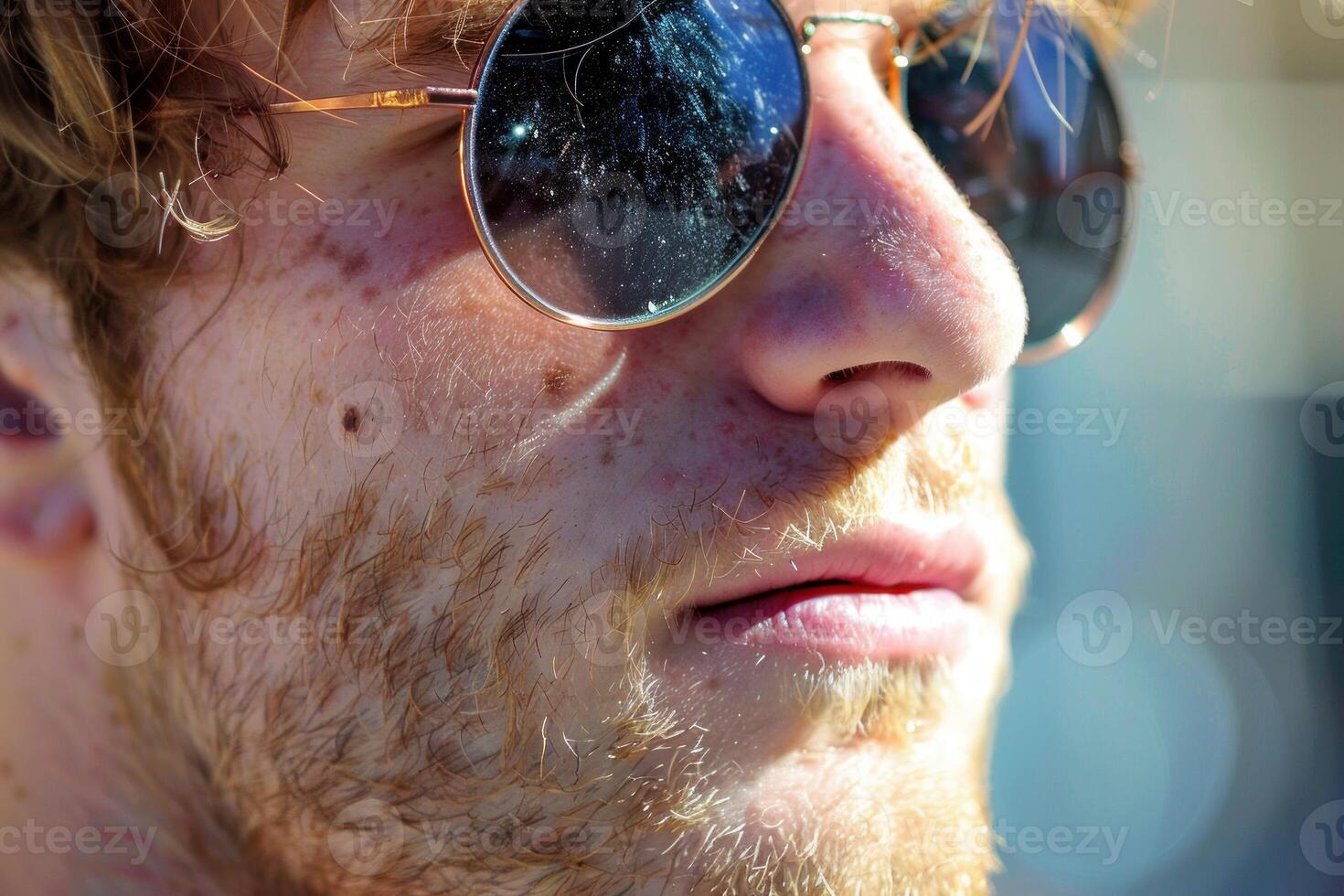 Young man with sunglasses enjoying sunlight photo