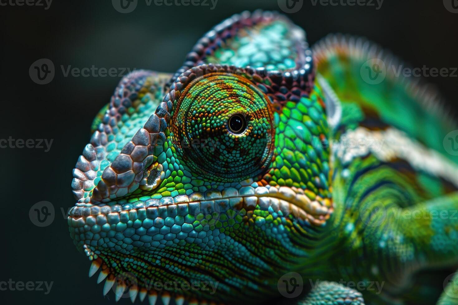 Chameleon is blending in with its surroundings photo