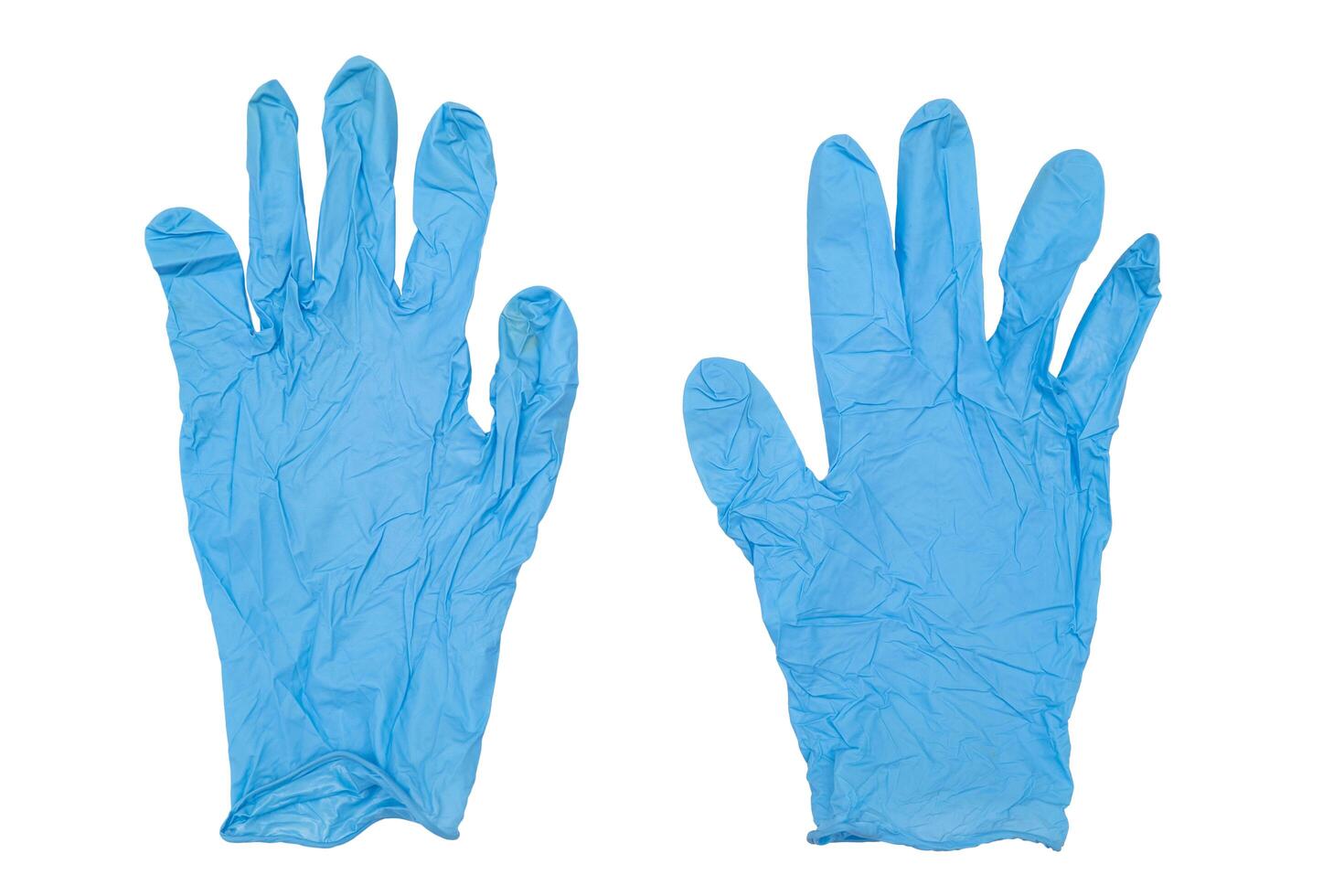 Blue medical gloves photo