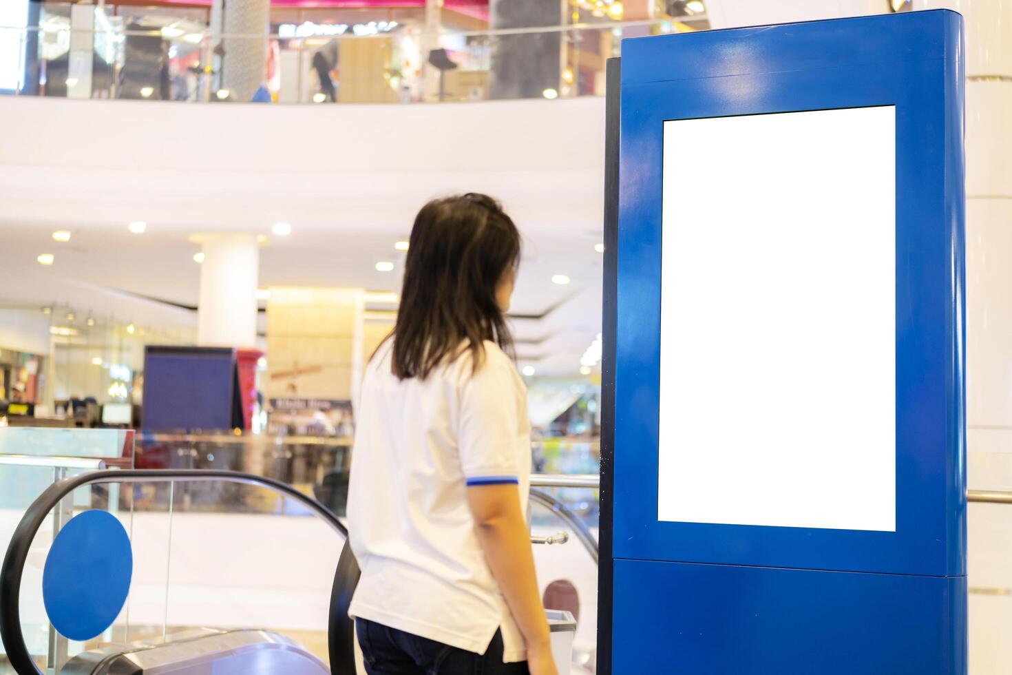 Advertising kiosk installed in the mall photo