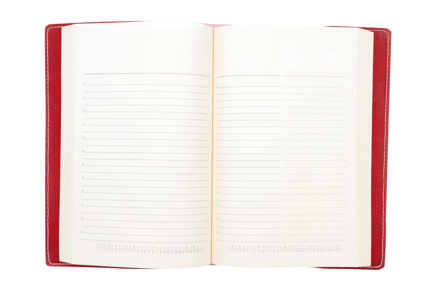 Design concept - Top view of red notebook photo