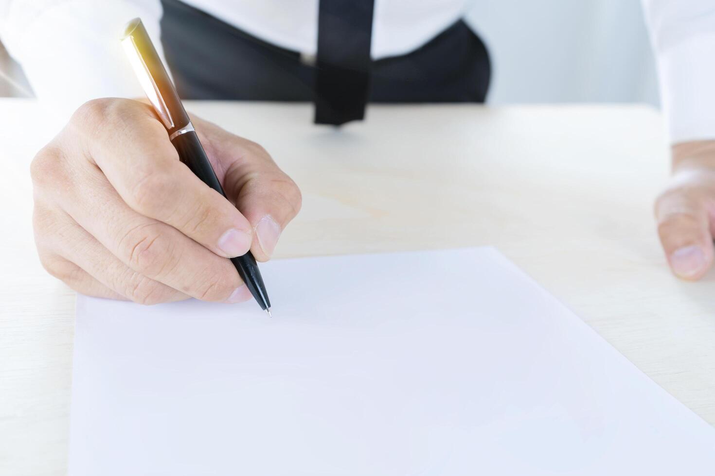 Businessman people sign contract documents photo