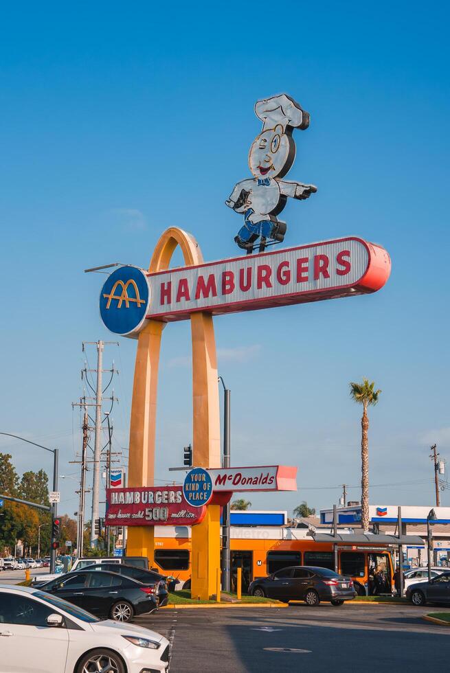 Vintage McDonald's Sign with Hamburger Chef, Los Angeles photo