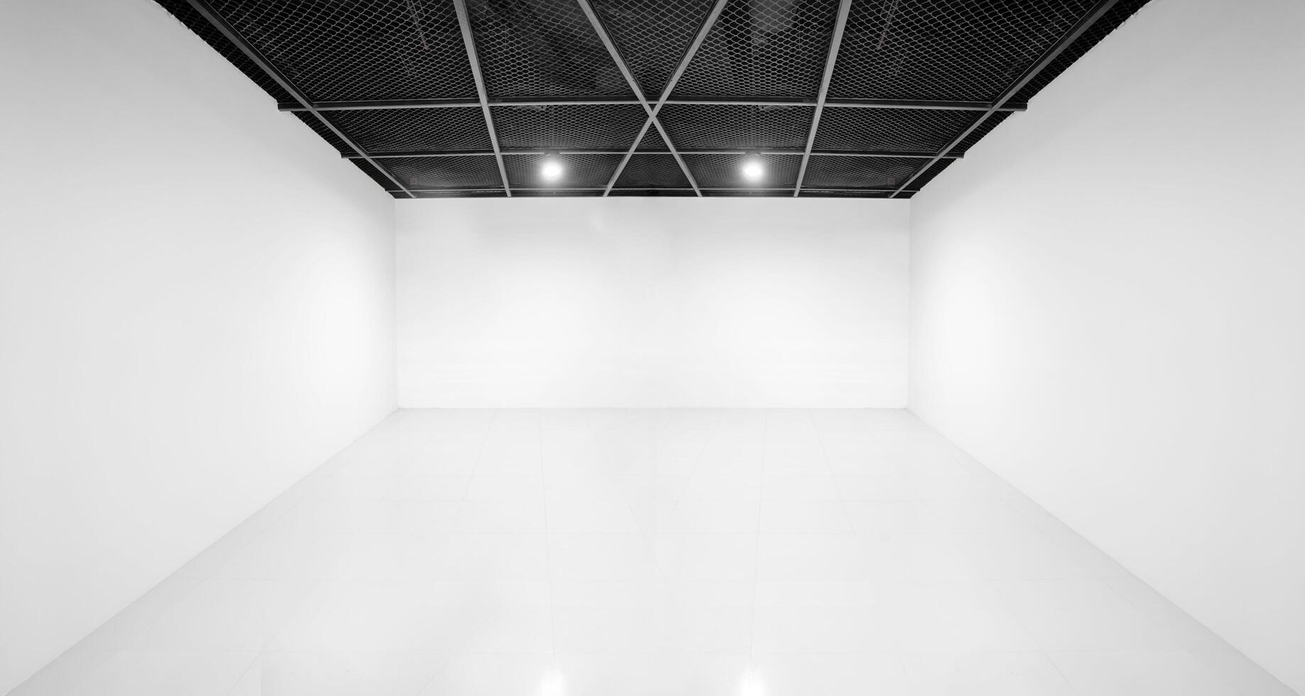 Panorama empty white room concept photo